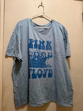 Time and Tru Light Blue Pink Floyd Graphic Tee